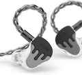 BASN BmasterX in Ear Audio Monitor, Hybrid 6 Drivers IEM Earphones with Crystal Clear Sound, Detachable Cable Plus Carrying Case & Fit Kit for Musician, Stage, Studio (3.5mm/4.4mm Jack, Black/Silver)