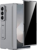 Miimall for Galaxy Z Fold 7 Case with Privacy Screen Protector, Built-in Adjustable Kickstand & Magnetic Hinge & Upgraded Camera Protection All-Inclusive Protective Cases for Galaxy Z Fold 7 5G Grey