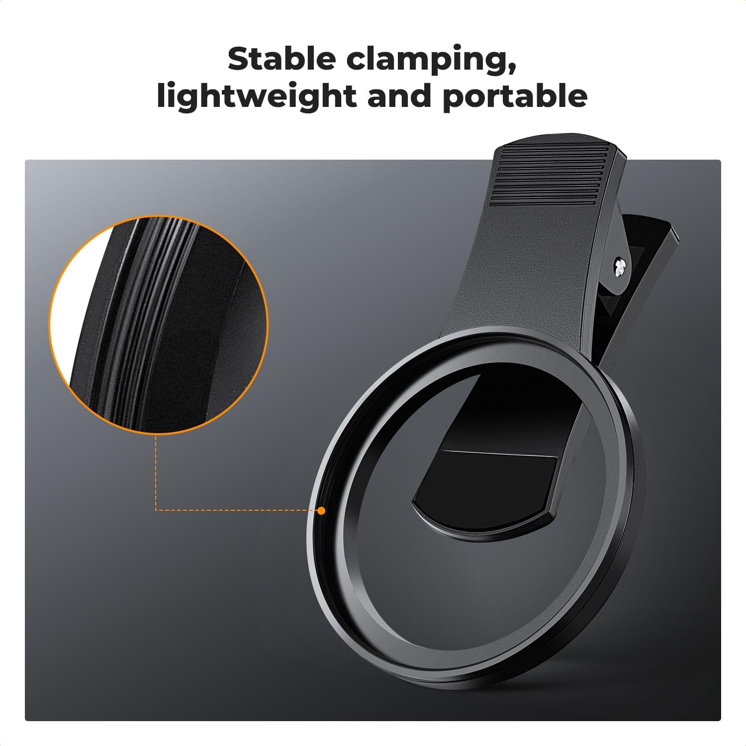 K&F Concept 67mm Clip-on CPL Phone Camera Lens Filter Kit, Circular Polarizer Polarizing Filter Compatible with iPhone 16 15 14 13 12 11