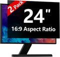 【2-Pack】 24 Inch Computer Privacy Screen for 16:9 Monitors with Anti-Spy Anti-Glare Filter, Blue Light Blocking & Eye Protection, Removable Anti-Scratch HD Clarity Screen Protector
