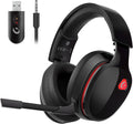 2.4GHz Wireless Gaming Headset for PS5, PS4 Fortnite & Call of Duty/FPS Gamers, PC, Nintendo Switch, Bluetooth 5.3 Gaming Headphones with Mic, Stereo Sound, Red Light -BlackRed