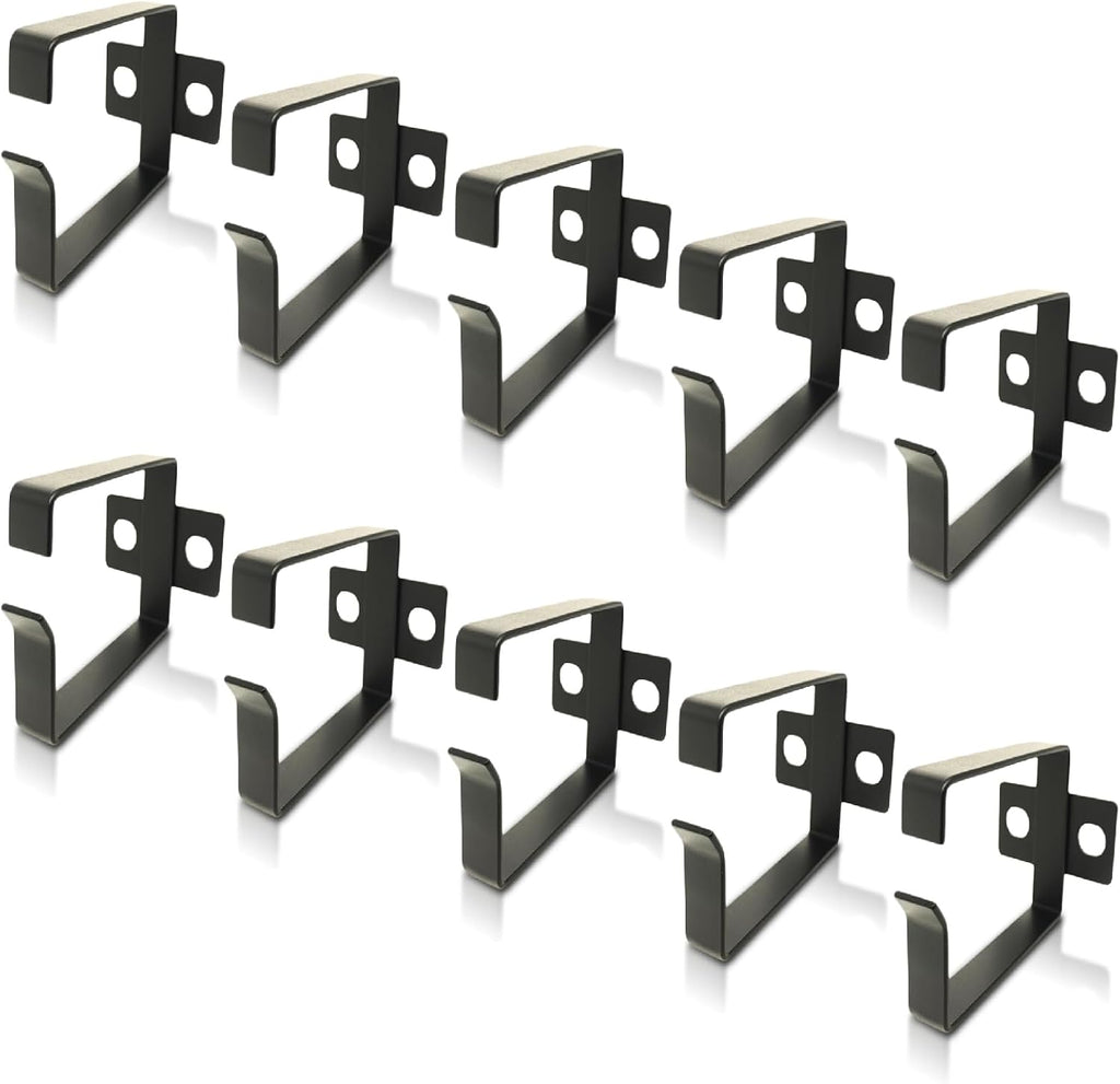 10 Pack Server Rack Cable Management D-Ring Hooks - Bracket Organizer Hook Mount Set for Network Patch Cables, Fiber Optic, Power Cords (10 Pieces) - Made in Taiwan