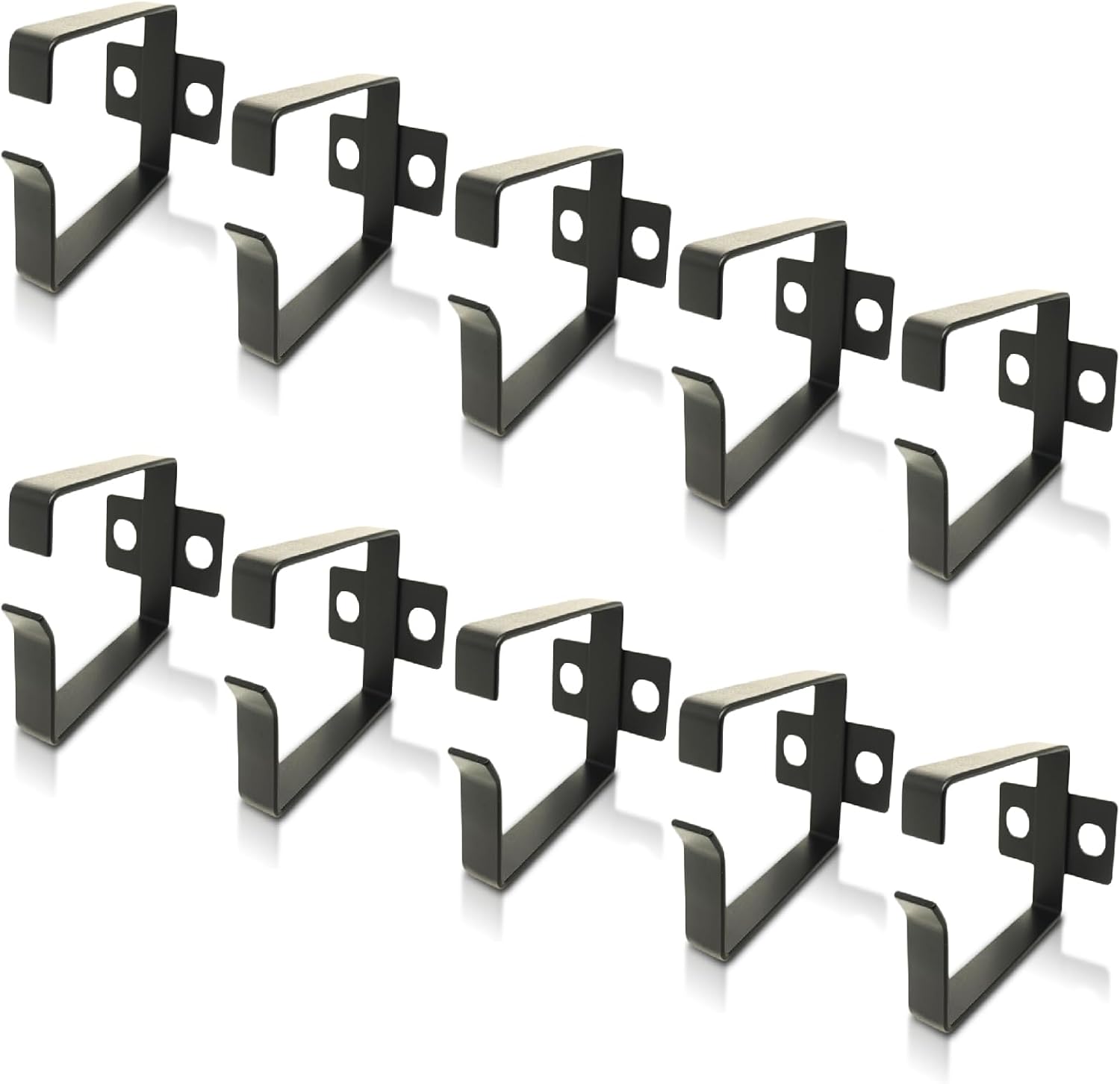 10 Pack Server Rack Cable Management D-Ring Hooks - Bracket Organizer Hook Mount Set for Network Patch Cables, Fiber Optic, Power Cords (10 Pieces) - Made in Taiwan