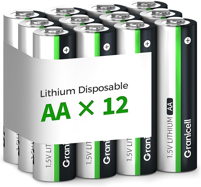 Granicell 12-Pack Lithium AA Batteries | 1.5V by Granicell