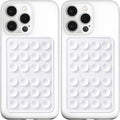 Anteel MAX Silicone Suction Phone Case Adhesive Mount, Upgraded Super Strong Grip, Durable, Easy to Use, Hands-Free Sticky Phone Holder for Selfies, Tiktok Videos, 2.56"x3.94" (WHT&WHT)