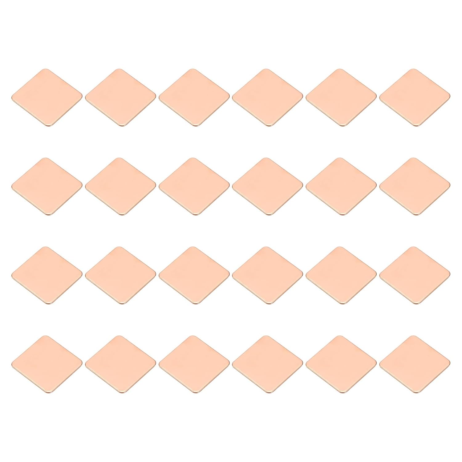 PATIKIL Copper Heatsink Pad Shims, 24 Pcs 20x20x0.8mm Copper Pad Shim IC Chipset GPU CPU Thermal Heatsink for Cooling Laptop Desktop Computer