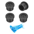 uxcell 4Pcs Cable Cord Grommet, 9/16"(14mm) Rubber Desk Grommets Wire Pass Through Hole Cover with Marked Cable Ties for Home Office Cable Wire Protection, Black