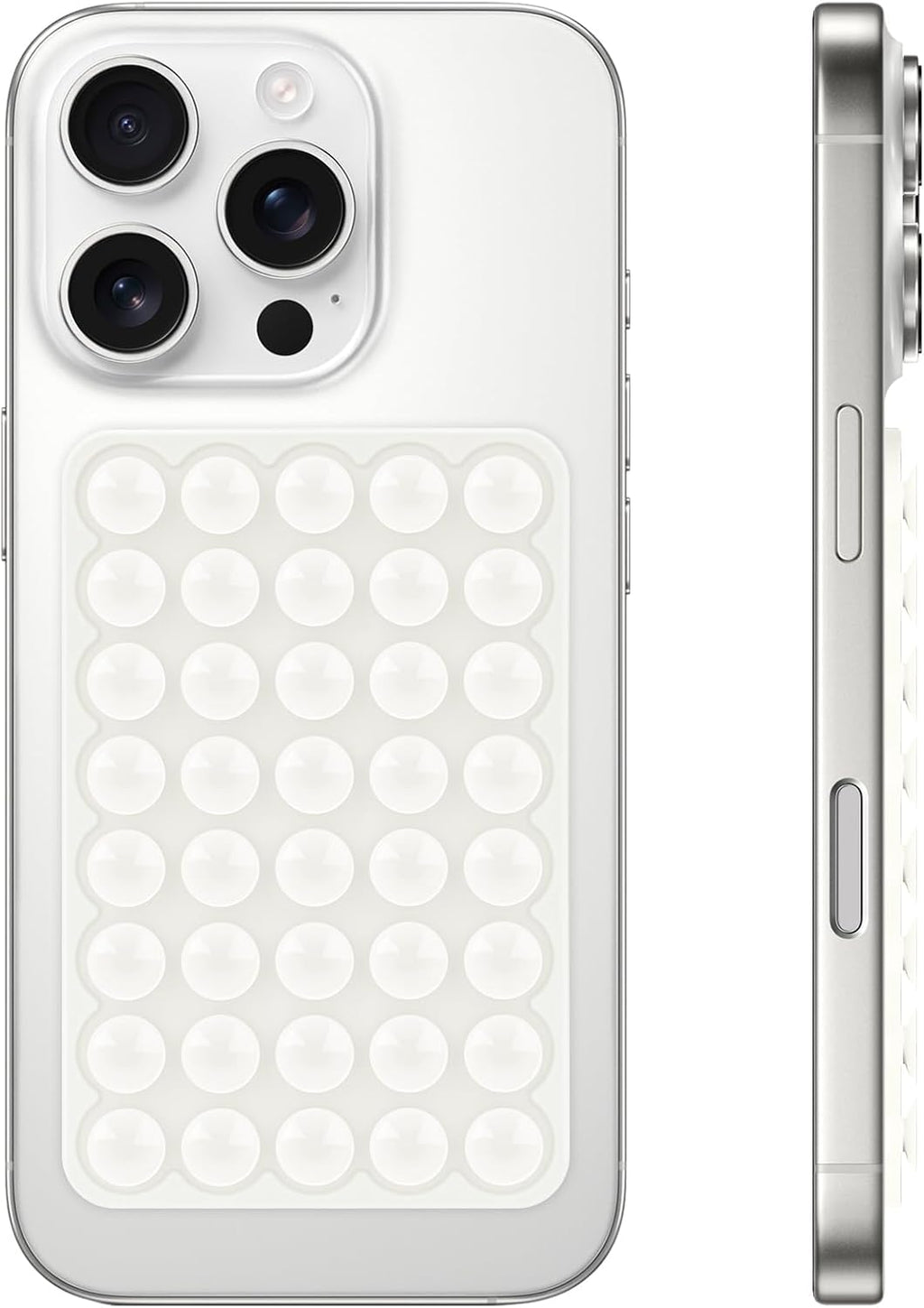 Silicone Suction Phone Case Mount, Non Slip Suction Cup Phone Mount, Phone Accessories Holder for Selfies and Videos, Silicon Adhesive Phone Stand Sticky for Cell Phone White