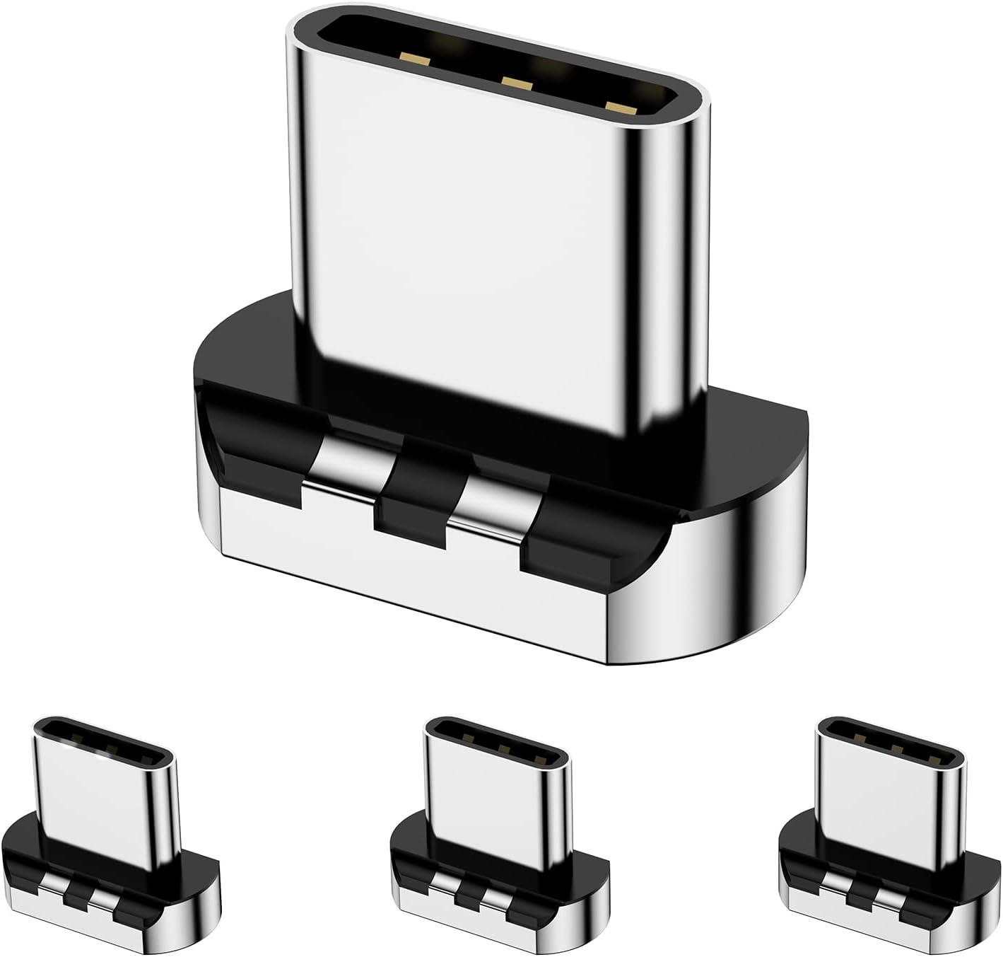 Magnetic Connector Tips Head for USB-C Android Devices (4 Pack), only Compatible 5A Magnetic Charging Cable or Magnetic Adapter