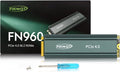 FN960 4TB M.2 2280 PCIe Gen4 x4 NVMe 1.4 Internal Solid State Drive with Heatsink - Speeds up to 5,000MB/s, Dynamic SLC Cache, Compatible PS5 Internal SSD