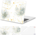 MOSISO Compatible with MacBook Air 13 inch Case 2025 2024 2023 2022 M4 A3240 M3 A3113 M2 A2681, Ink Petals Plastic Hard Shell&Keyboard Cover&Screen Protector for MacBook Air 13.6 inch Case, Green
