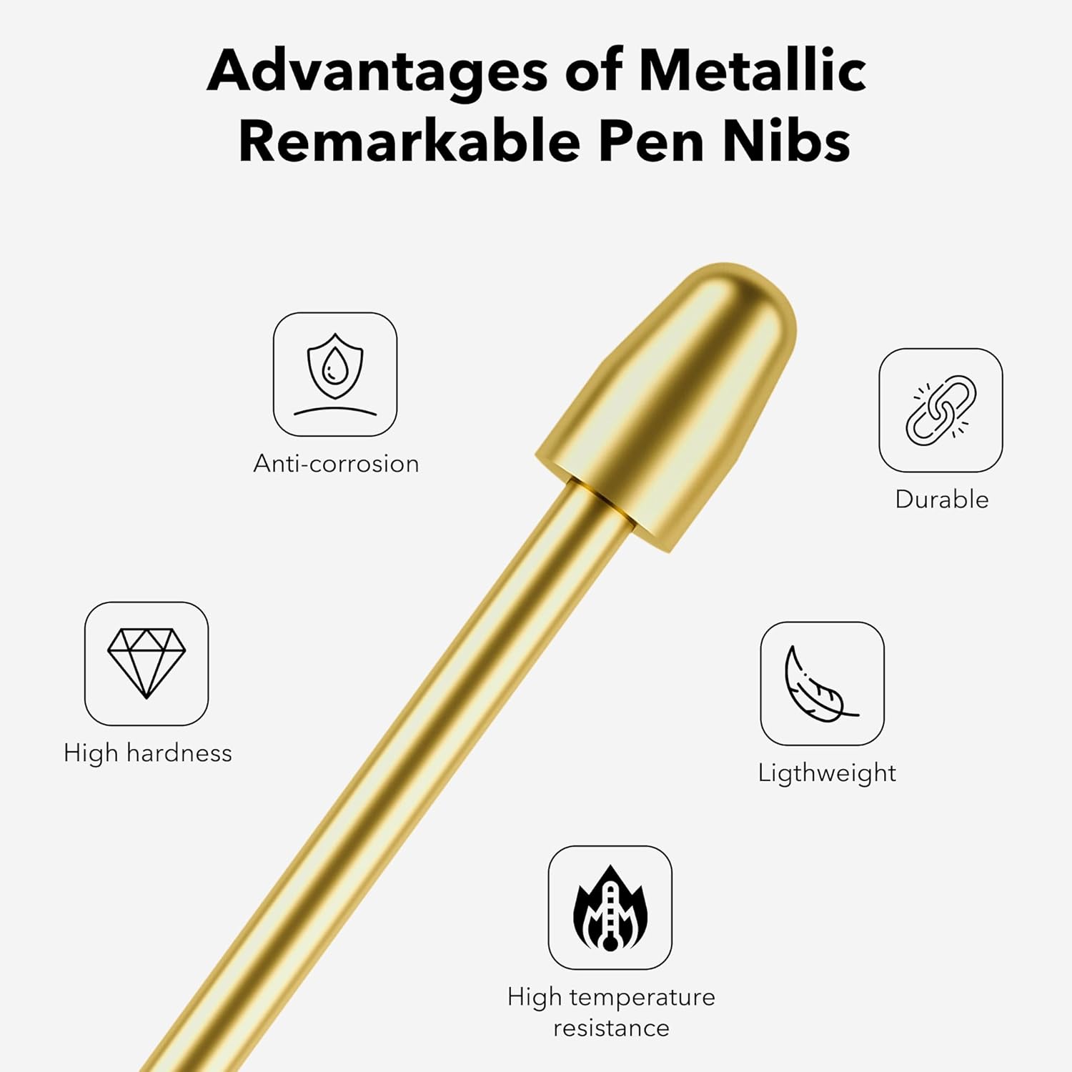 Marker Stylus Tips for Remarkable 2 Pen Tips with Nibs Removal Tool,Metal Replacement Nibs for Remarkable 1/2 Stylus/Marker Plus Pen (4+5+5 PCS-Gold/Sirvel/Black)