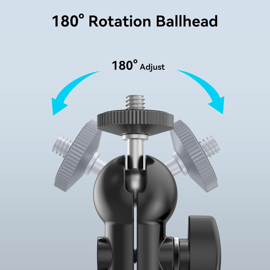 SmallRig Cool Ballhead, Multi-Function Double Ball Dead Adapter with Shoe Mount & 1/4" Screw for Monitors Led Light Microphone - 1135