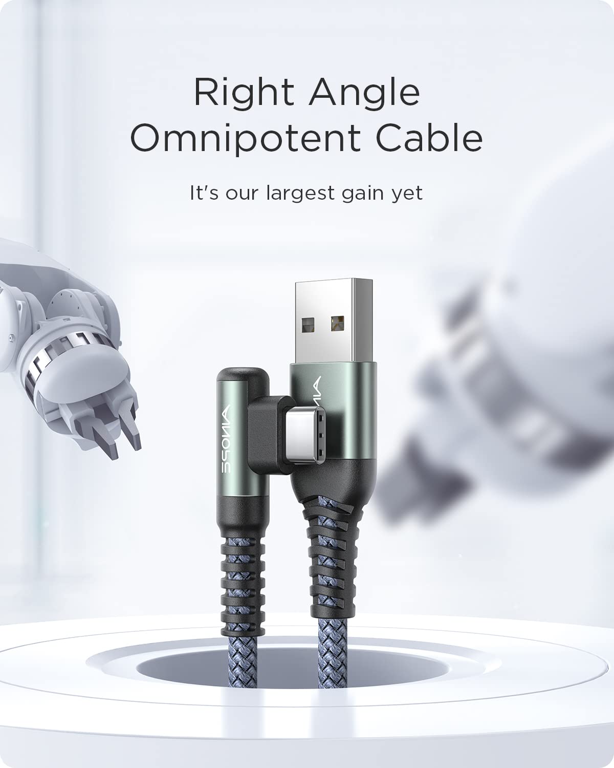 16.5FT USB C Fast Charging Cable 3.1A Fast Charge, Right Angle AINOPE USB C Charging Cable, Durable Nylon Braided USB Type C Cable Compatible Galaxy S20 S10 S9 S8 Plus,V30,V20,G6?Samsung Fast Charger
