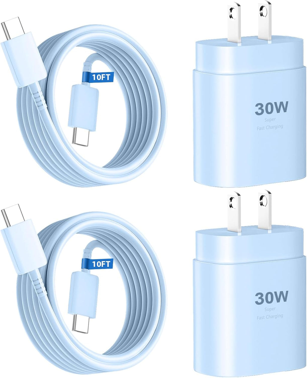 Phone 16 15 Pro Max Charger Fast Charging,30W USB C Phone 16 15 Fast Charger Block &10FT Long Type C Cable Cord for Phones 16 15/16 15 Pro Max/16 15 Pro/15 Plus/Pro 12.9/11 inch,Galaxy S24 Ultra,Blue