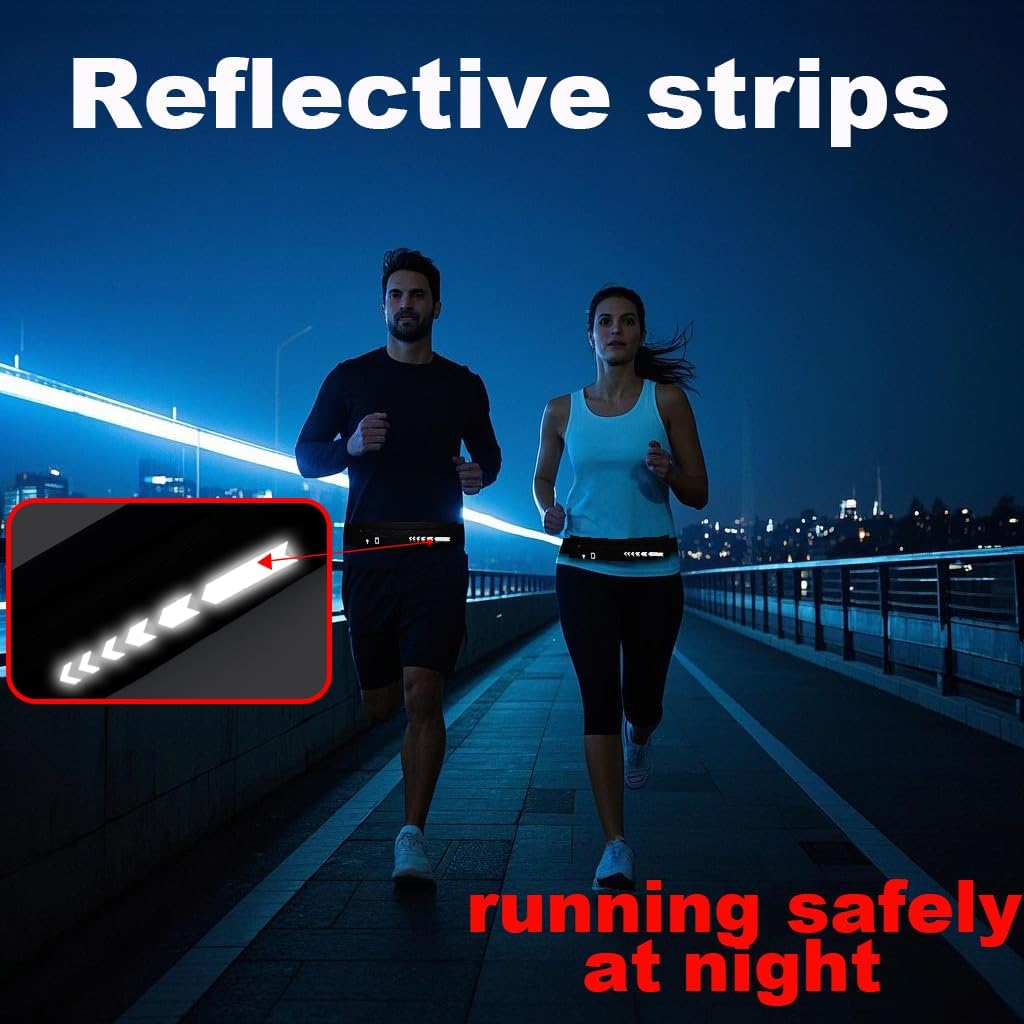 USHAKE Slim Running Belt for Women Men-Runners Phone Holder Fanny Pack, Adjustable, Bounce Free Waist Pouch bag for Workout, Money Belt, Run Gear Accessories Dark Grey