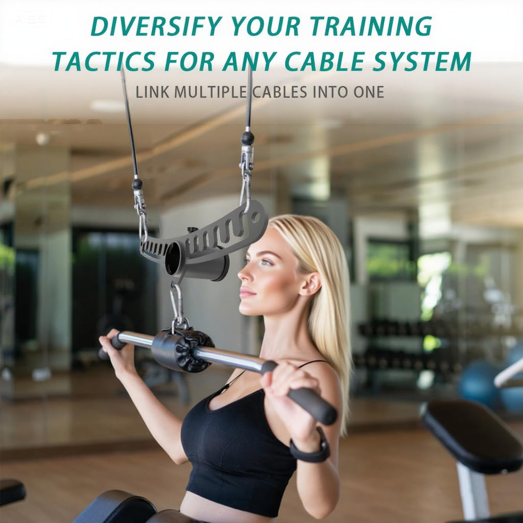 Double to Single Adaptor Plate for Cable Pulley Machines Durable Solid Stainless Steel with 3 Carabiners Suitable for Dual Cable Machines LAT Pulldown, Shoulder & Biceps Exercises