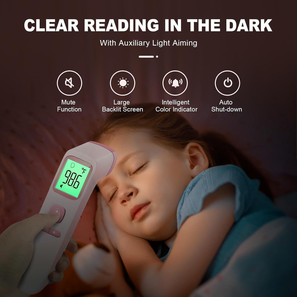 No-Touch Thermometer for Adults and Kids, Digital Accurate Baby Thermometer with Fever Alarm, 1 Second Fast Result, Easy to use, 2 in 1 Mode