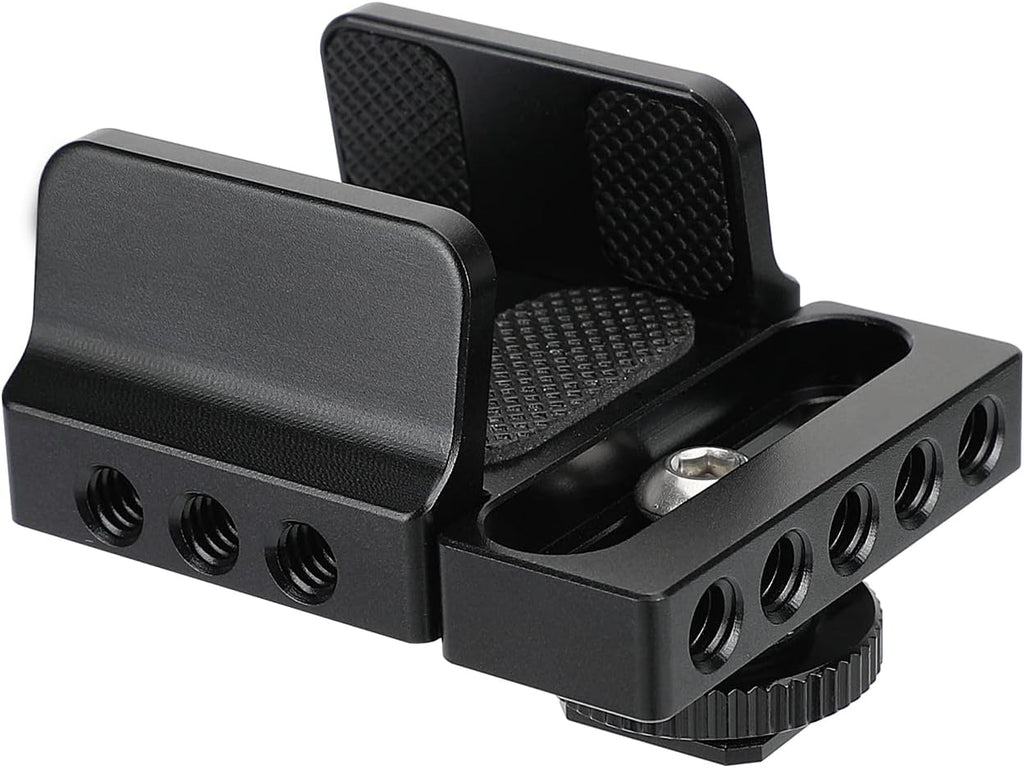 CAMVATE Universal SSD Holder Clamp Adjustable Width (33mm ~ 60mm) with 1/4"-20 Mounting Points & Shoe Mount Connector - 3011