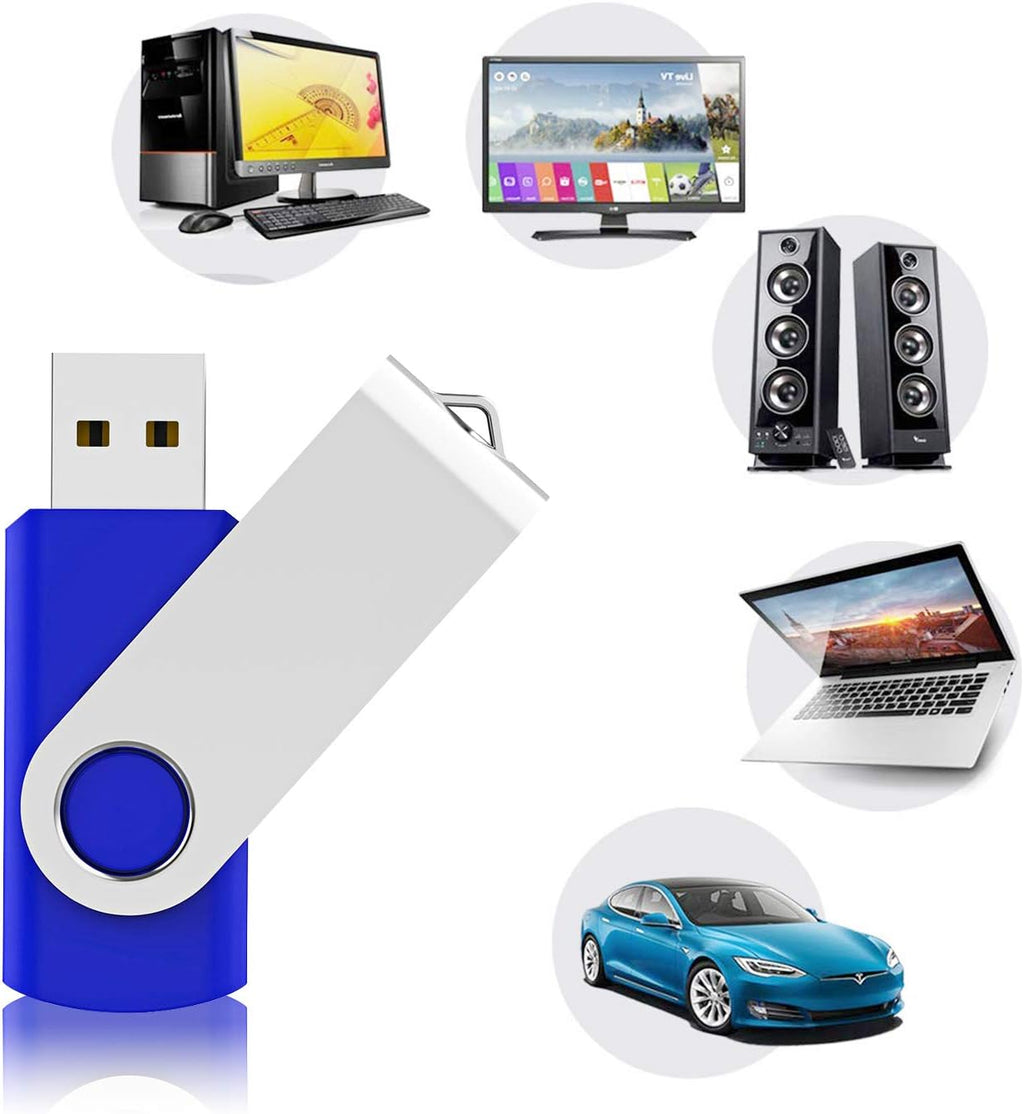 KEXIN 8GB Flash Drive 10 Pack USB Thumb Drive Memory Stick (USB 2.0, Blue)