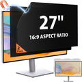 [2 Pack] 27 Inch 16:9 Magnetic Privacy Screen for Monitor Anti-Glare, Blue Light Filter, Anti-Spy Reusable Removable Privacy Filter for 16:9 Widescreen Desktop Display