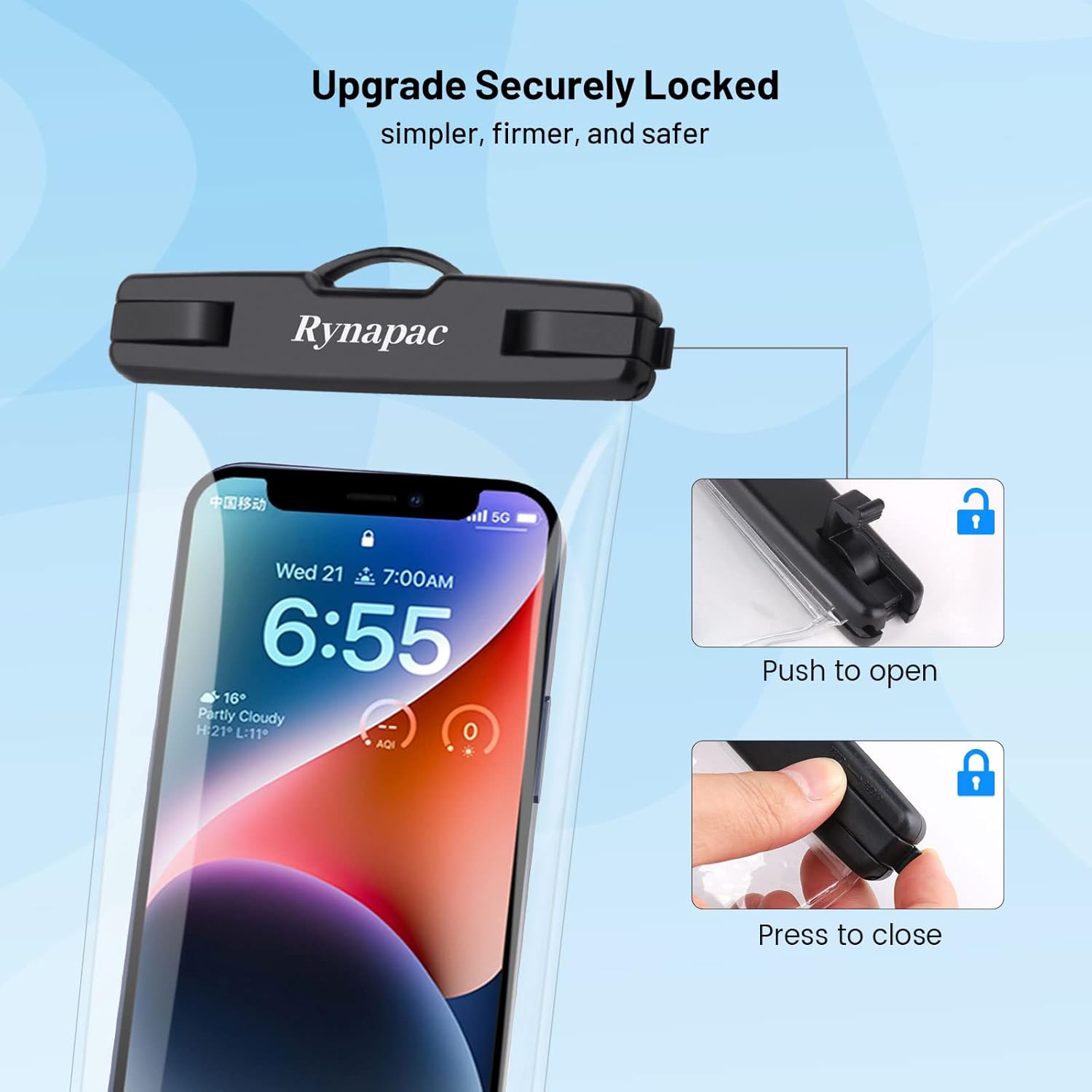Waterproof Phone Pouch Bag - 8.5in WaterProof Cell Phone Case for Beach Travel Must Haves, Waterproof Phone Holder with Lanyard for iPhone 16 15 Pro Max Galaxy S24 S23 Ultra Pixel 8, Cruise Essentials