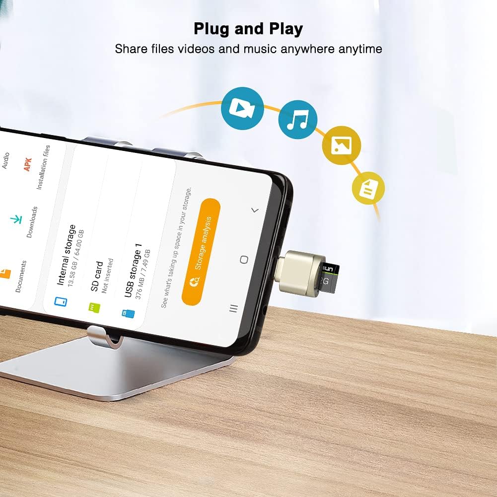 leizhan Type C Micro SD/TF Card Reader with Keychain,USB C to Micro SD SDHC SDXC OTG Memory Reader, Type C Card Reader Adapter Compatible for Mac Windows Lixus Samsung Galaxy - Silver