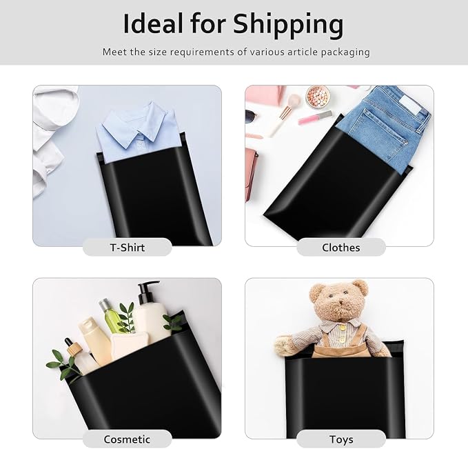 Metronic Poly Mailers 10x13 2400 Pack Black, Shipping Bags Bulk Mailing - Image 6