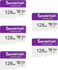 Micro SDXC Memory Card 128GB 5 Pack, Speederlash Camera Plus TF Card with Adapter, Up to 90MB/s Read Speed, 4K UHD&5K Video Support, U1, V30, A1 Rated, Waterproof, for Security Camera, Dashcam