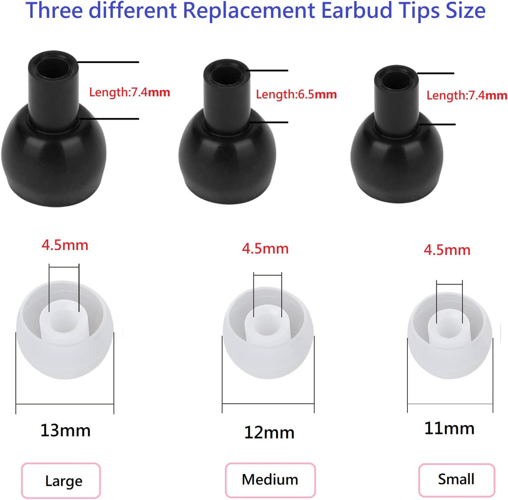 36 Pieces Small Earbud Tips Soft and Comfortable Ear Bud Replacement Pieces Silicone Fit Most in-Ear Headphones，Inner Hole 3.8mm -5.5mm，Small Clear White Replacement Eartips