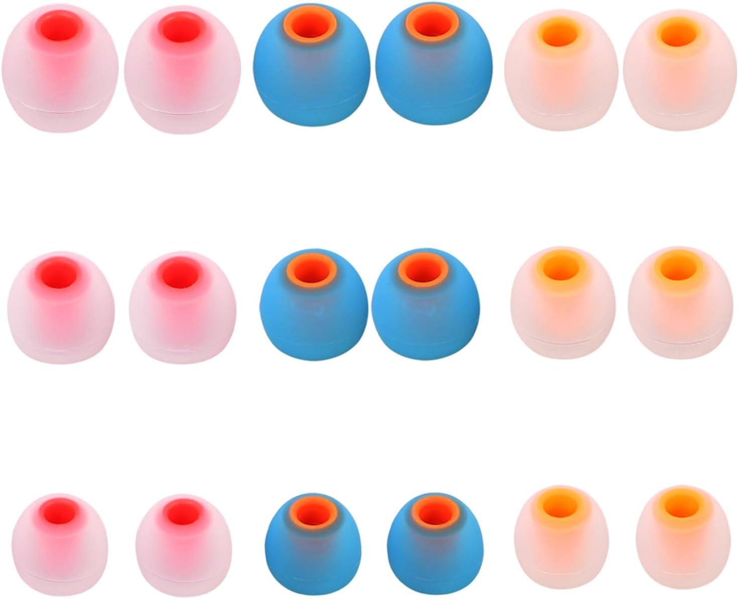 Silicone Replacement Earbud Tips Earbud Covers Ear Tips Fit for in-Ear Headphones (Inner Hole 3.8mm -5.1mm) Earbud Replacement Tips 9 Pairs