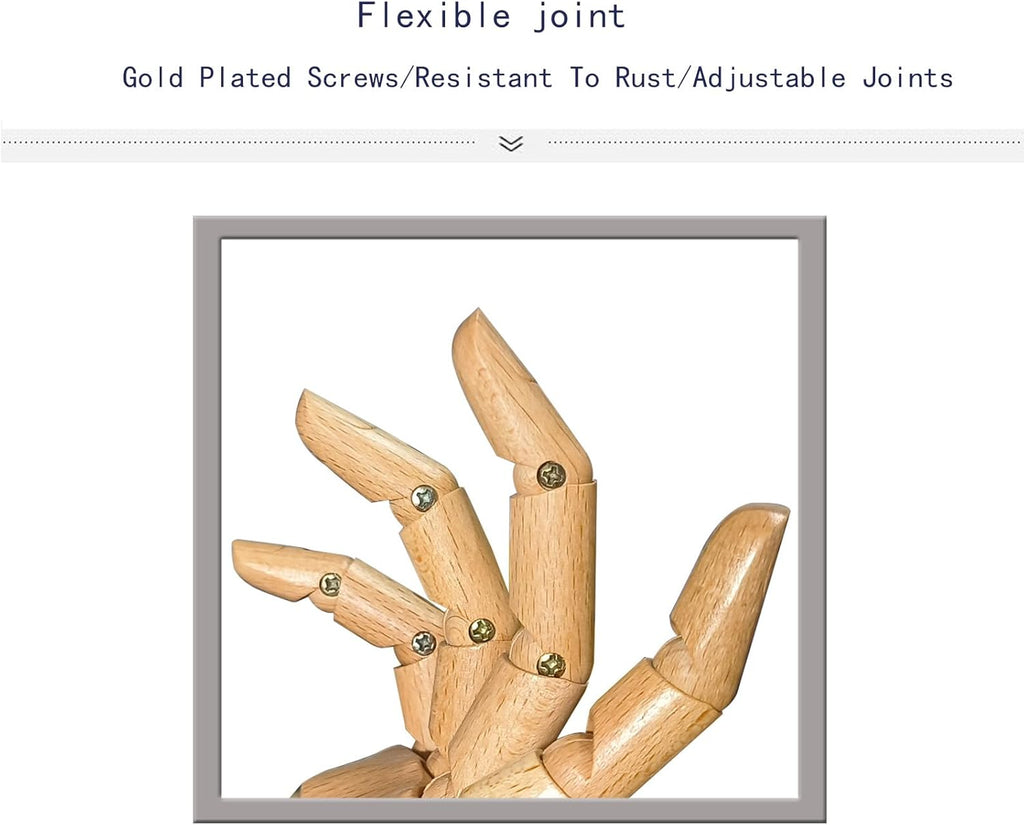 Mannequin,Mannequin Hand,Hand Model,Hand Mannequin for Nails,Drawing Mannequin Wooden Hand,Wooden Mannequin,Wood Hand,Hand Model for Drawing,Male Hand of Right.