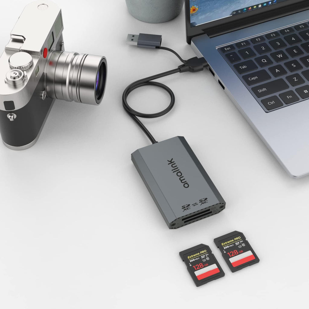 SD UHS-II Dual-Slot Card Reader .amalink Dual Slot USB C SD 4.0 Memory Card Reader Adapter .USB 3.2 Gen 1 Workflow Dual-Slot SDHC/SDXC UHS-II