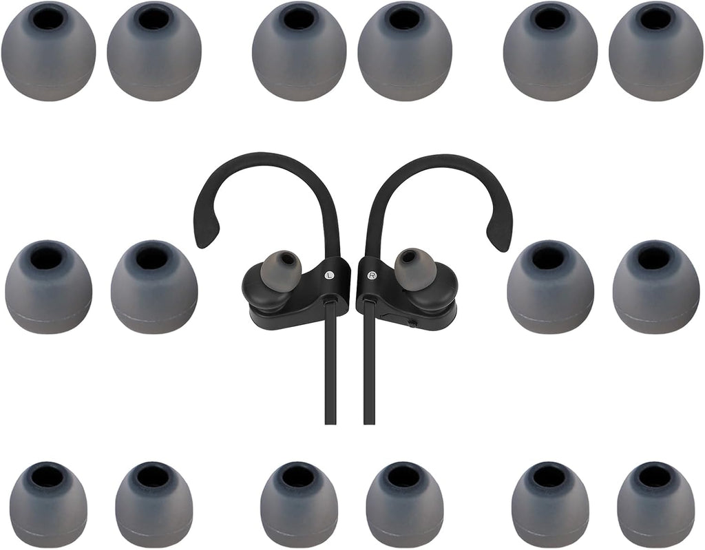 Earbud Tips Ear Bud Tips Soft Anti Slip Washable and Reusable Silicone Replacement Earbud Tips Fit Most in-Ear Earbuds(Inner Hole 3.8mm -5.1mm) 18pcs S M L