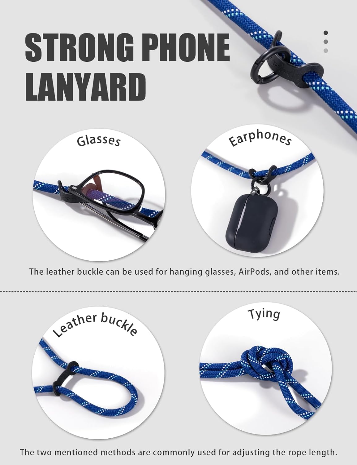 project-cb Phone Lanyard×1,Phone Tether Tab×2,Cell Phone Lanyards for Around the Neck,Rope Lanyard,Universal Adjustable Phone Strap Crossbody,Cell Phone Chain(Blackshadow)