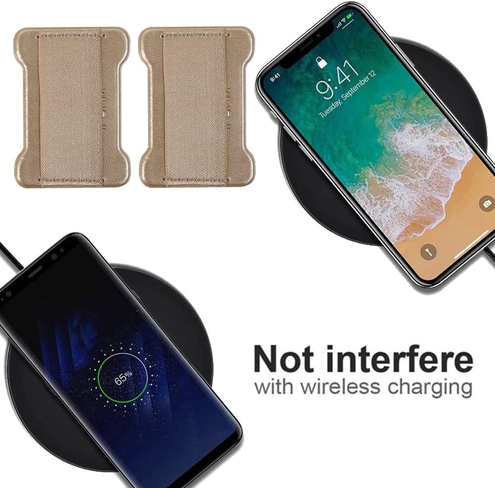 Universal Phone Grip for Smartphones - Phone Holder for Hand for Back of Phone - Wireless Charging Compatible (Purple Gold) - 2PC