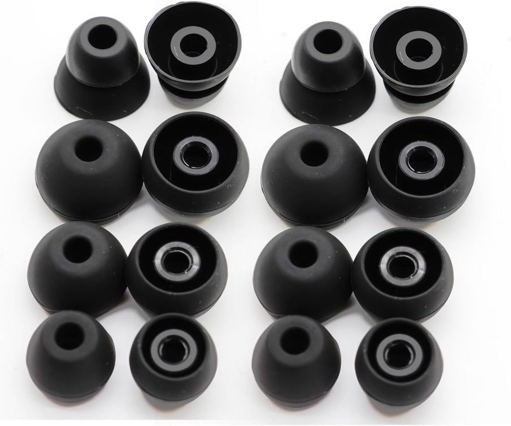 Replacement Ear Tips for Beats Urbeats2.0 Tour2.0 ibeats Beats x, Beats Flex Secure Fit for Powerbeats Pro Silicone Earbuds Washable Sweat-Resistant Noise Isolation 8 Pairs (Black)