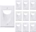 BestMounts - 10 Pack Inner Nose Behind Wall Cable Management TV Cord Hider for Wall Mounted TV - Single Gang Low Voltage Recessed Wall Plates Cable Pass Through for Wires, HDTV, HDMI (White)