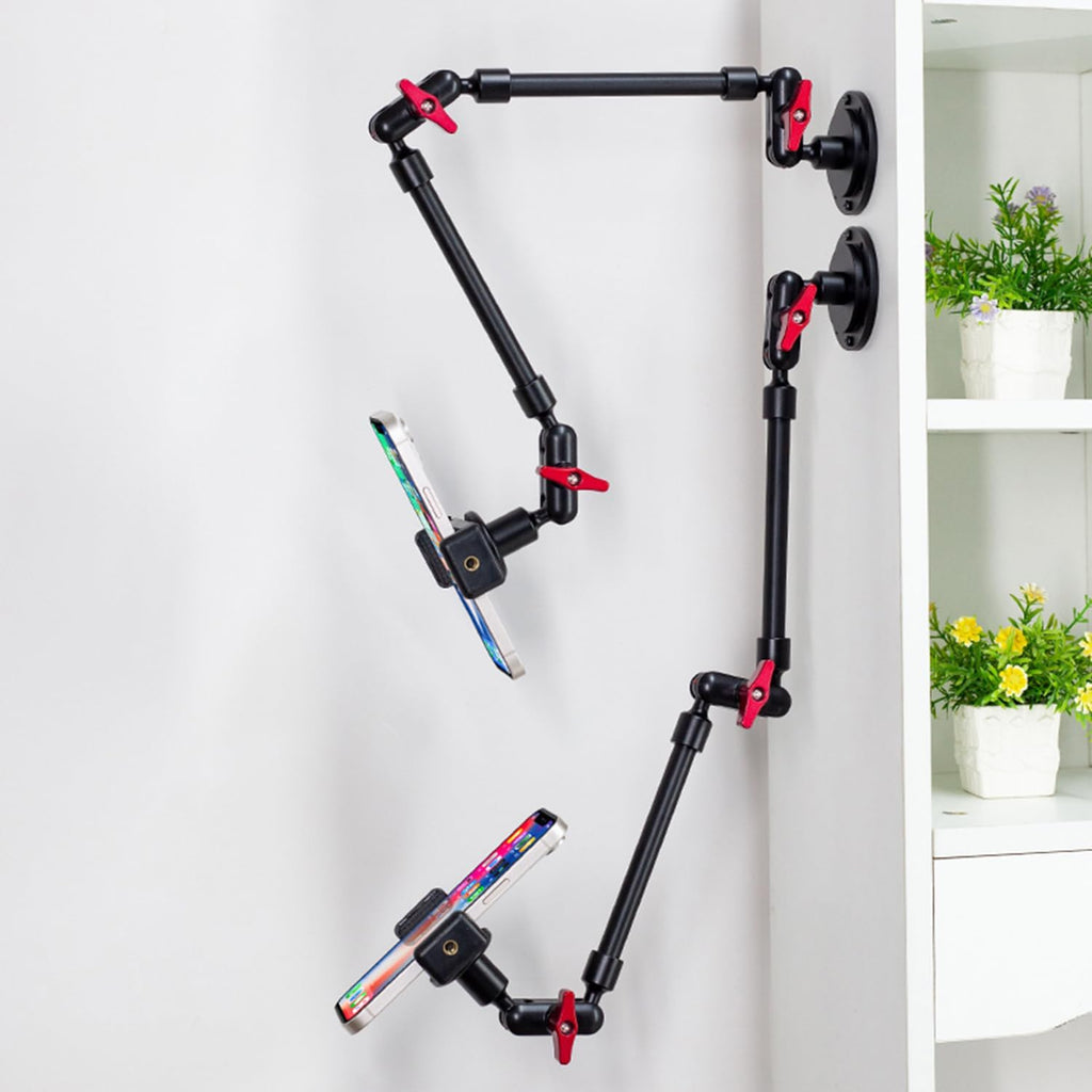 Magic Arm Adjustable Mobile Phone Holder for Desk, Wall Mount and Ceiling Mount Bracket for Phone and Other Smartphones (Metal Base +60cm arms+Metal Clip)