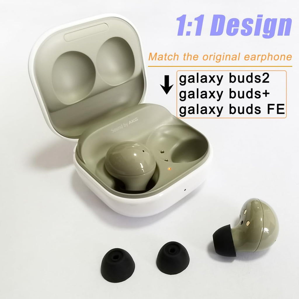 Silicone Earbuds Tips for Galaxy Buds 2 Replacement Ear Tips for Samsung Galaxy Buds+/Galaxy Buds PE, 6 Pairs LMS Black