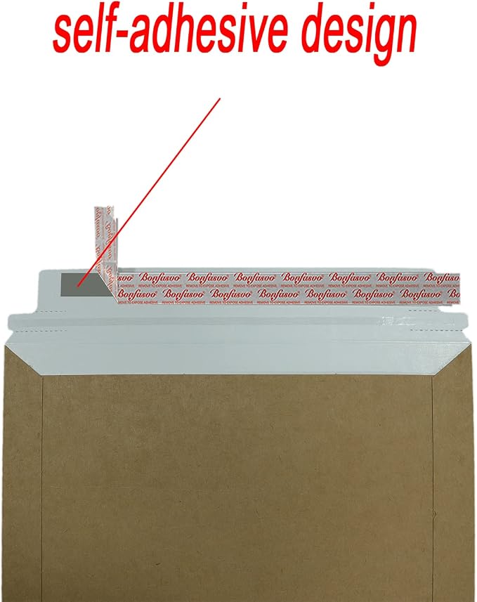 Bonfasvo Rigid Mailers 30 Pack 10 x 13.5 inches Brown Self Seal Stay Flat Bulk - Image 4