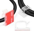60 PCS XHF 3/4” Adhesive Cable Wire Clips Clear, Cable Staples Outdoor Cable Management Wire Organizer Cord Holder for Under Desk, Car, Wall, TV PC Ethernet Cable WCL7-clear-60p