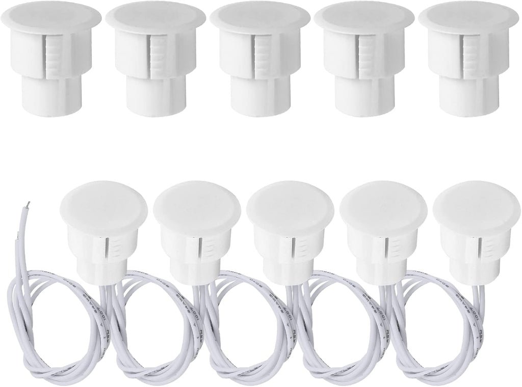 Recessed Door Contacts NC Security Alarm Window Sensors with Magnetic Reed Switch. 3⁄4 Inch Door Contact Position Switches DCS Work with All Access Control and Burglar Alarm Systems White 5pcs