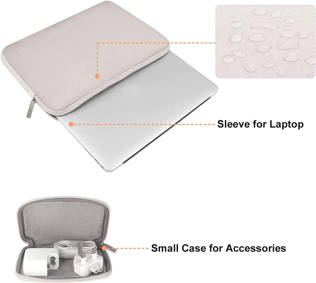 MOSISO Laptop Case 13.3 inch, 13-13.3 inch Laptop Sleeve Bag Compatible with MacBook Air/Pro 13/Pro 14 M5 M4 M3 M2 M1, HP Dell ASUS Lenovo, Neoprene Computer Sleeve Bag with Small Case, Rock Gray
