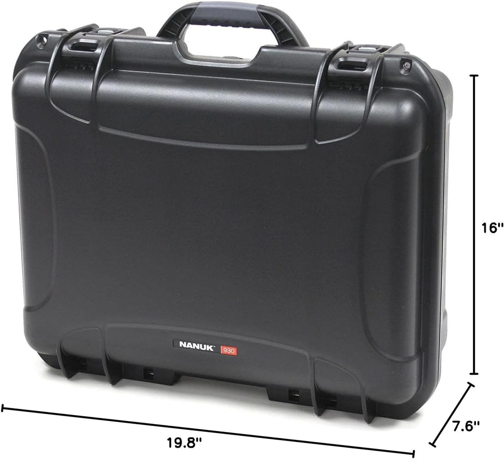 NANUK Large Series 930 Lightweight NK-7 Resin Waterproof Case with Cubed Foam, Black