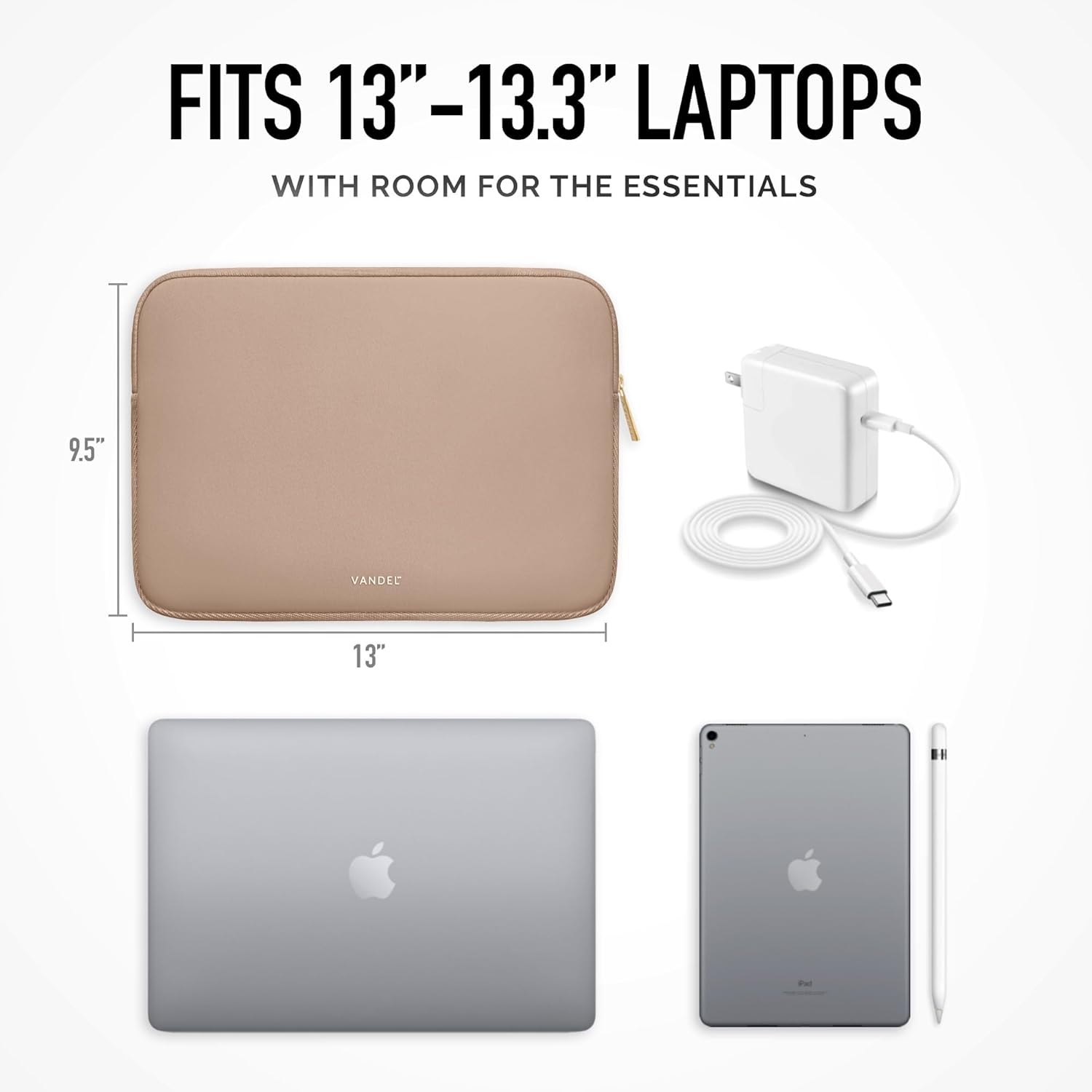Vandel Slim Laptop Sleeve 13-13.3 inch Laptop Case for Macbook Air 13/Pro 13 Inch- Protective Macbook Case Sleeve, Tablet Carrying Bag Pouch for Lap Top Notebook, Chromebook, Dell, Asus Computer Cover