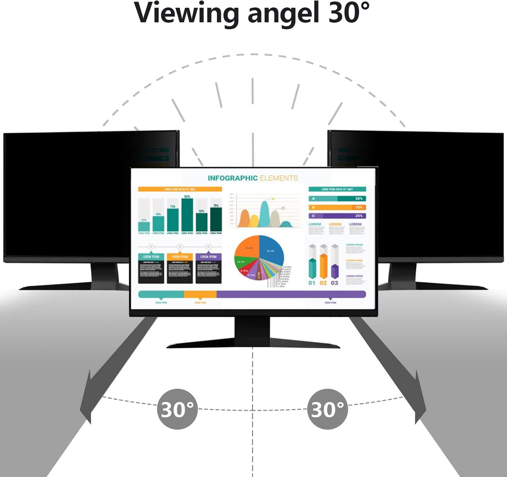 【2 Pack】 27 Inch Privacy Screen Protector for 16:9/16:10 Widescreen Monitors-Blue Light Blocking,Hanging Design, Anti-Scratch for Desktop Computers