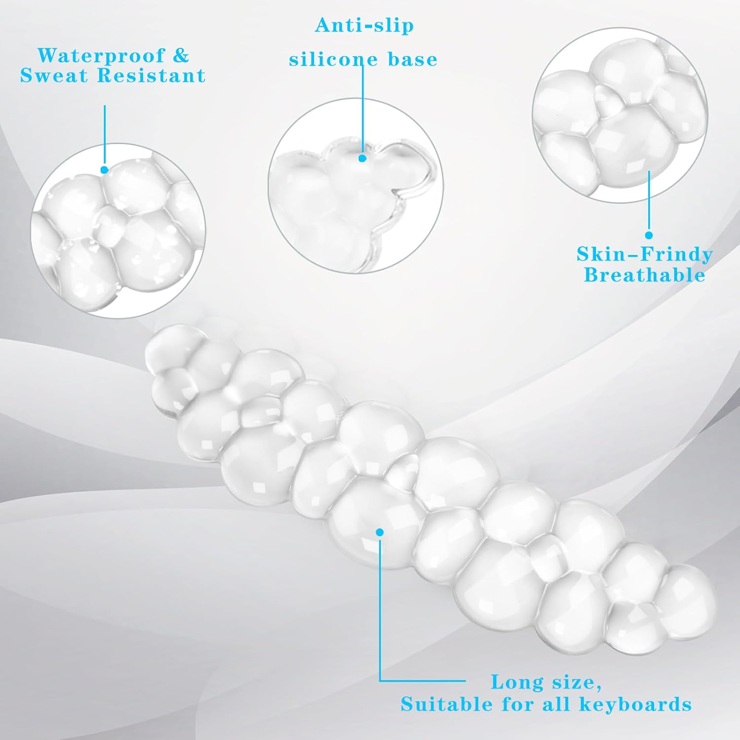 Gel Cloud Keyboard Wrist Rest, Cute Wrist Support and Arm Support Keyboard Rest for Keyboard Typing Pain Relief，Suitable for Office/Computer/Laptop/Gaming（Keyboard Wrist Rest White ）