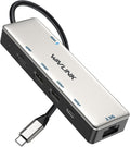 USB C Hub 2.5G Ethernet, WAVLINK 10Gbps USB C 3.2 Hub with 100W Power Delivery, 4K@120Hz HDMI 2.1, 3*USB3.2 Gen 2, 2.5G RJ45 Ports, Fit for MacBook Pro/Air iPad Dell HP Lenovo Asus Acer