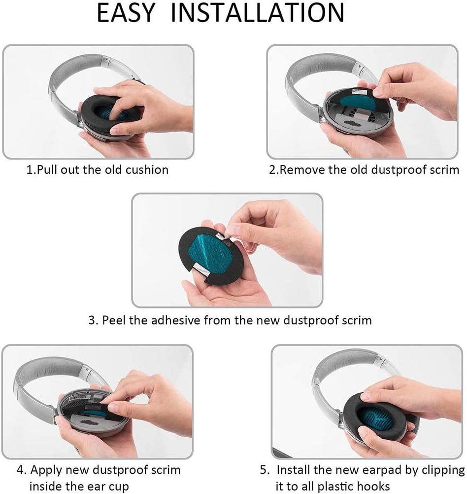 Qc35 Replacement Ear Pads for Bose - QC35,QC45,QC35ii Replacement Earpads Cushion - Compatible with Quiet Comfort35,QC25,QC35ii,QC15,AE2,AE2i-Comfortable & Durable (Blue)
